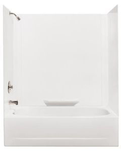 Mustee 350WHT MUSTEE Durawall 30 in. x 60 in. x 58 in. Three Piece Easy Up Adhesive Bathtub Wall in White