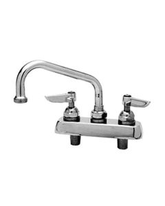 T&S Brass B-1100 Deck Mount Workboard Faucet with 3-1/2-Inch Centers, 6-Inch Swing Nozzle, Lever Handles