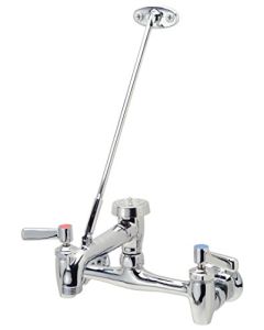 Zurn Industries Z843M1 Sink Faucet With 6" Vacuum Breaker Spout, Lever Handles, Pail Hook, 3/4" Hose End And Brace