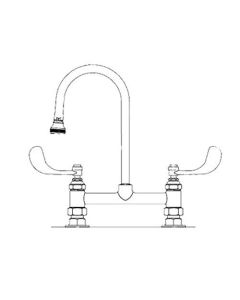 T&S Brass B-0322-04 TS Brass Deck Mounted Mixing Faucet, Chrome