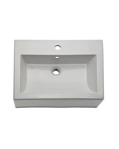 Decolav 1417-1-CWH DECOLAV Bluebell Classically Redefined Rectangular Above-Counter Vitreous China Bathroom Sink with Overflow, White