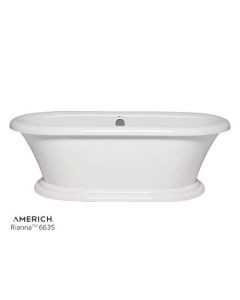 Americh RI7135TA2-WH Rianna 6635 Freestanding with pedestal and Airbath II (Perimeter) - White