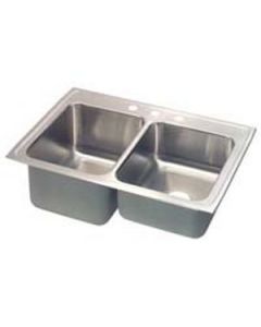 Elkay STLRQ4322L2 Gourmet Kitchen Sink Lustrous Satin Stainless Steel Top Mount 2 Holes