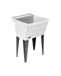 Mustee 17F Utilatub Laundry Tub Floor Mount, 23.5-Inch x 23-Inch, White