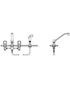 Delta 27C1151 Delta Commercial Kitchen Faucet With Spray CER-TECK Ceramic Stem Faucet