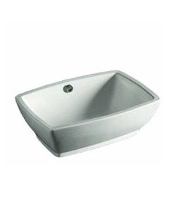 Whitehaus WHKN1065-W WHKN1065 WHKN1065Isabella Rectangular above Mount Basin with Overflow & Center Drain, White