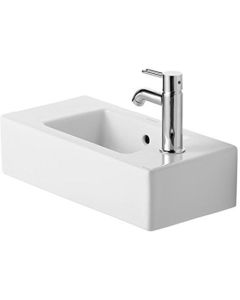 Duravit 0703500009 Vero 20" L X 10" W X 5-7/8" H Rectangular Wall Mounted Bathroom Sink with Overflow and Left Faucet Hole in White