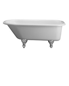Barclay ADTR60-WH-CP Double Acrylic Roll Top Claw Foot Tub 60-Inch