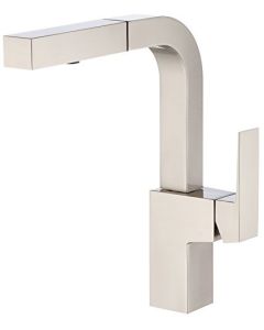 Danze D404562SS Mid-Town Single Handle Pull-Out Kitchen Faucet with SnapBack Retraction, Stainless Steel