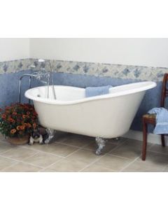 Barclay ADTS60-BQ-PB Universal Double Acrylic 60" Slipper Tub with Bisque Exterior