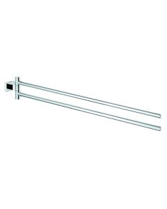 Grohe 40624001 Essentials Cube 18" Length Double Towel Bar in Polished Chrome