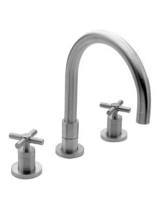 Newport Brass 9901/26 9901 East Linear Double Handle Widespread Kitchen Faucet with Meta, Polished Chrome