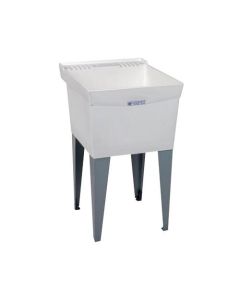 Mustee 19F Utilatub Laundry Tub Floor Mount, 24-Inch x 20-Inch, White