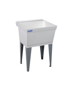 Mustee 15F Utilatub Laundry Tub Floor Mount, 23.5-Inch x 23-Inch, White