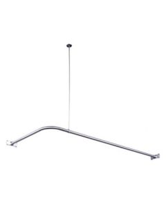 Kingston Brass CC3141 63-Inch Large Size by 26-1/2-Inch Corner Shower Rod, Polished Chrome