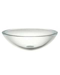Decolav 1019T-TCR DECOLAV Anani Translucence Round 19mm Tempered Glass Vessel Sink, Transparent Crystal