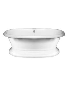 Barclay ATDR7H71BB-WH Universal Acrylic 71" x 37" Double Roll Top Tub with Base and 7" Centers