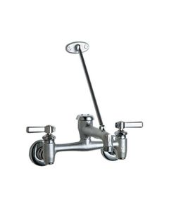Chicago Faucets 897-RCF Wall Mount Adjustable Center Service Sink Faucet, Rough Chrome