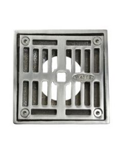 Mountain Plumbing MT506-GRID/CPB MT506-GRID-CPB Polished Chrome Universal 4" Square Solid Nickel Bronze Plated Drain Grid