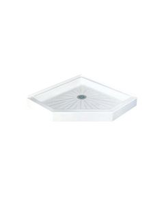 Mustee 4242CM 42-in L x 42-in W x 4.5-in H Corner Shower Base in White