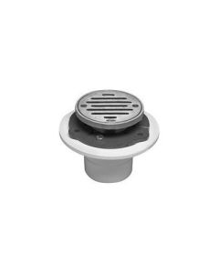 Mountain Plumbing MT507P/BRN Solid Brass Drain Kits with 4" Round PVC Shower Drain Finish: Brushed Nickel