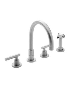 Newport Brass 9911L/52 9911L East Linear Double Handle Widespread Kitchen Faucet with Sid, Matte White