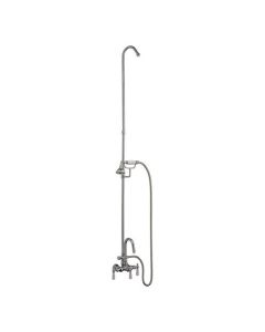 Barclay 4024-PL-CP Leg Tub Diverter Faucet for Acrylic Tub with Gooseneck Spout and Hand Shower bcl 4024-pl-cp bf-wm-lv-hs polished chrome 3-3/8cc