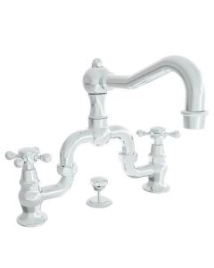 Newport Brass 930B/15 930B Chesterfield Double Handle Widespread Lavatory Faucet with Me, Polished Nickel