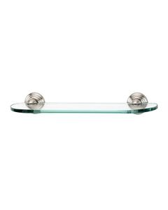 Alno A9050-18-SN Embassy Traditional Glass Shelf with Brackets, Satin Nickel