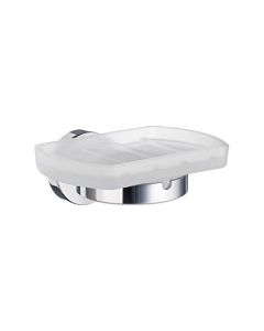 Smedbo HK342 SME_ Holder with Glass Soap Dish, Polished Chrome