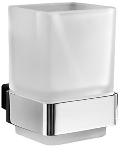 Nameeks GEDY 5410-13 Gedy Lounge Wall Mounted Frosted Glass Toothbrush Holder With Mounting, Chrome