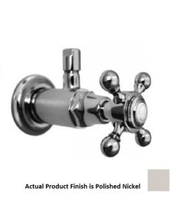 Harrington Brass Works 32-101-20-014 Chelsea 6" L X 4" H X 6" W Cross Lavatory/Toilet Supply Valve, Riser Tube Included in Polished Nickel