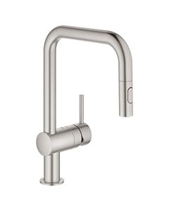 Grohe 32319DC3 Minta Dual Spray Pull-Down Kitchen Faucet, 1.75 gpm, SuperSteel InfinityFinish
