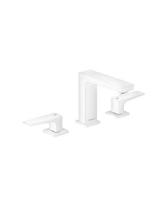 Hansgrohe 32516701 Metropol Widespread Faucet 110 with Lever Handles and Pop-Up Drain, 1.2 GPM in Matte White