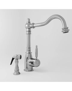 Harrington Brassworks 33148CH Traditional Faucet With Side Spray in Polished Chrome