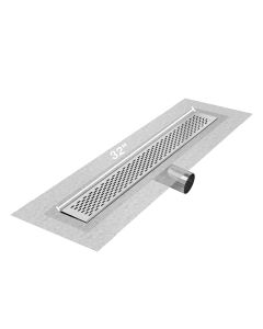 QM Drain 33.300.32 PS Delmar 32" Length Standard Length Side Outlet Delta Linear Drain in Polished Stainless