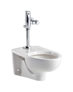 American Standard 3351528.02 Afwall 1.28 gpf Toilet with Selectronic Exposed Battery Flush Valve System in White