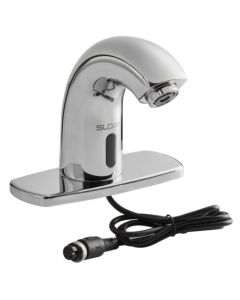 Sloan 3362102 Optima SF-2150-4-BAT-TEE-CP-0.5GPM-MLM-IR-FCT Deck Mounted Battery-Powered Sensor Faucet in Polished Chrome 