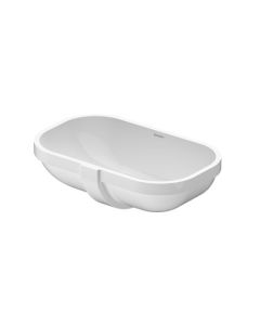 Duravit 0338490017 D-Code 20-5/8" Oval Ceramic Undermount Bathroom Sink with Overflow in White