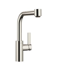 Dornbracht 33870790-080010 Elio Single Hole Deck Mount Pull Out Kitchen Faucet with Spray Function and Lever Handle in Platinum