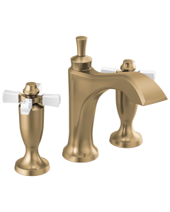 Delta 3557-GSMPU-DST Dorval Two Handle Widespread Bathroom Faucet in Champagne Bronze/Porcelain
