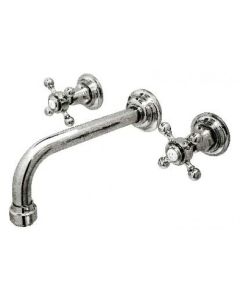 Harrington Brass Works 35-777T-20-014 Monterey Cross Wall Mount Lavatory Trim Only, in Polished Nickel (Rough Sold Separately, Drain Not Included )