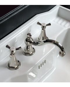 Herbeau 360257 Monarque Widespread Swivel Spout Lavatory Set in Brushed Nickel