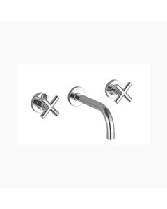 Dornbracht 36712892-060010 Tara Wall Mounted Three Hole Lavatory Mixer In Platinum Matte