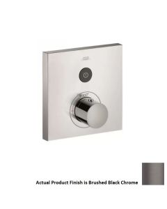 Hansgrohe 36714341 Shower Select Square Thermostatic 1-Function Trim in Brushed Black Chrome (Rough Sold Separately)