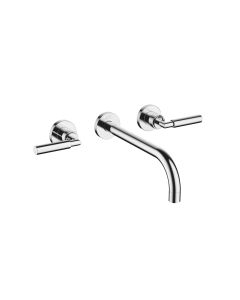 Dornbracht 36717882-000010 Tara 1.2 GPM Wall Mounted Three Holes Lavatory Mixer without Drain in Chrome (Rough In Sold Separately)