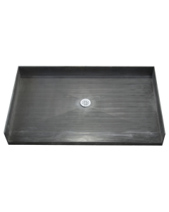 Tile Redi 3848CBF-PVC Showerbase 38In D X 48In W, 48In Barrier Free Entry W/ Center Pvc Drain