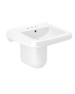 Sloan 3873065 Rectangular Vitreous China Wall Mounted Bathroom Sink with Overflow in White