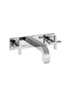 Hansgrohe 39144421 Wall Mount Lavatory Faucet with Cross Handles in Platinum (Rough Sold Separately)