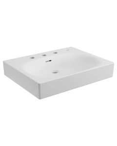 Grohe 39655000 Eurocube Wall Mount 3-Hole 24" Bathroom Sink In Alpine White